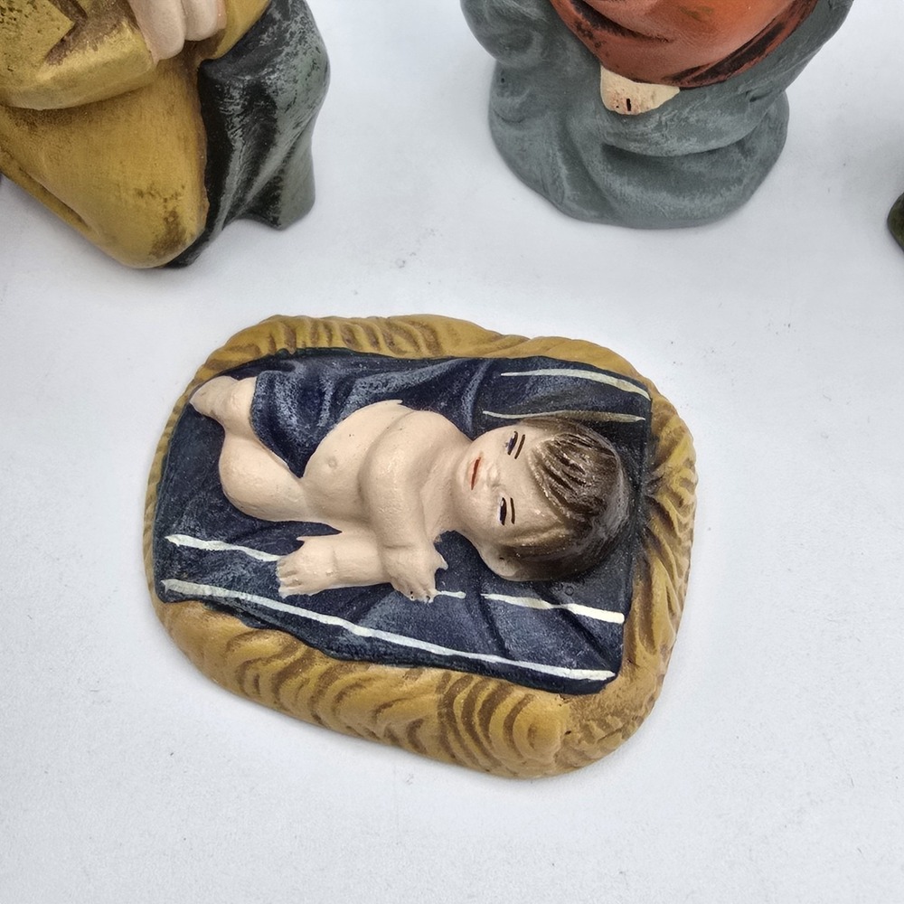 Vtg Nativity Set Ortigas Figures Red Clay Ceramic - Picture 5 of 12